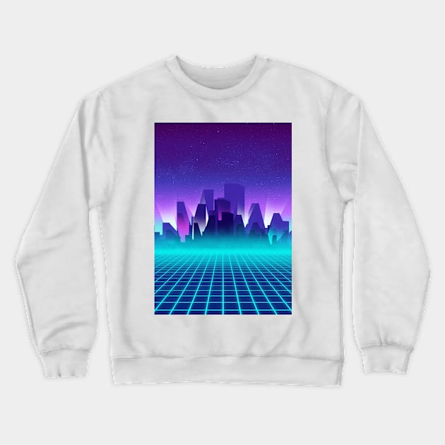 Outrun Neon Crewneck Sweatshirt by mrcatguys